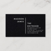 シンプルミニマルモダンBlack Textured Whiteスクリプト 名刺 (正面)