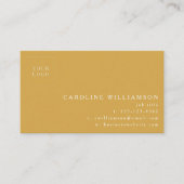 シンプルミニマルモダンDusty Yellowロゴ写真 名刺 (正面)