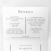 シンプルミニマルモダンRSVPの結婚全て 三つ折り招待状 (内部最初)