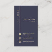 シンプルミニマルモノグラムエレガントネイビーブルー&金ゴールド 名刺 (裏面)