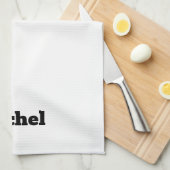 シンプルミニマルモノグラムロゴのパーソナライズされたベーキング キッチンタオル (四つ折り)