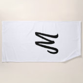 シンプルミニマルモノグラムロゴのパーソナライズされたベーキング   ビーチタオル (正面)