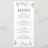 シンプルミニマルユーカリ結婚植物薬 メニュー (正面)