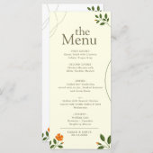 シンプルミニマルユーカリ離れユニリーディナー メニュー (正面/裏面)