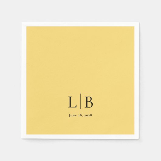 シンプルミニマルレモンドロップイエロー結婚ズ スタンダードカクテルナプキン (正面)