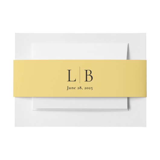 シンプルミニマルレモンドロップシトラスイエロー結婚ズ 招待状ベリーバンド (正面例)