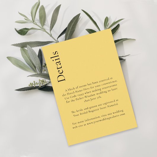 シンプルミニマルレモンドロップシトラスイエロー詳細 エンクロージャーカード