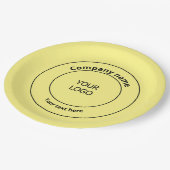 シンプルミニマルロゴのビジネスペカスタムープ ペーパープレート (アングル)