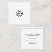 シンプルミニマルロゴの削減 スクエア名刺 (正面/裏面)