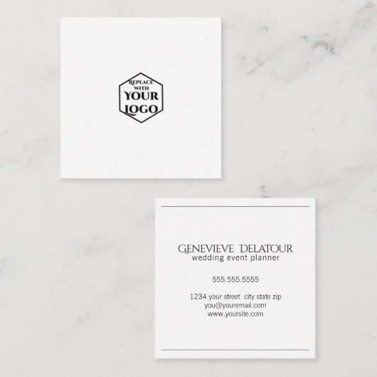 シンプルミニマルロゴの削減 スクエア名刺 (正面/裏面)