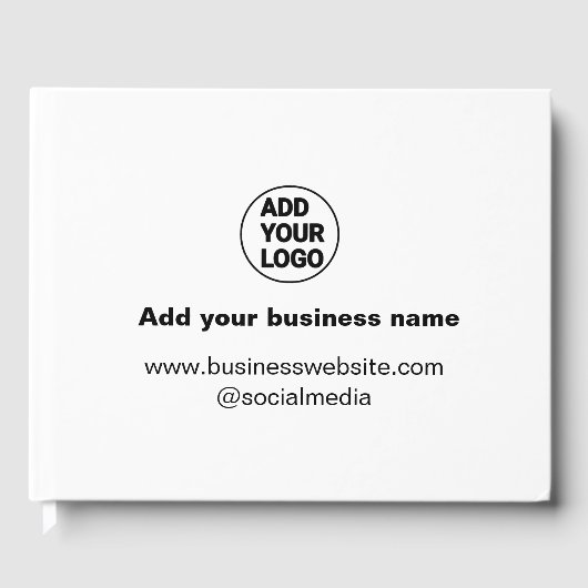 シンプルミニマルロゴ/デザインを追加カスタムする ゲストブック (正面)