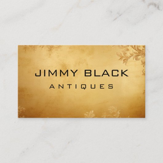 シンプルミニマルヴィンテージアンティーク金ゴールド 名刺 (正面)