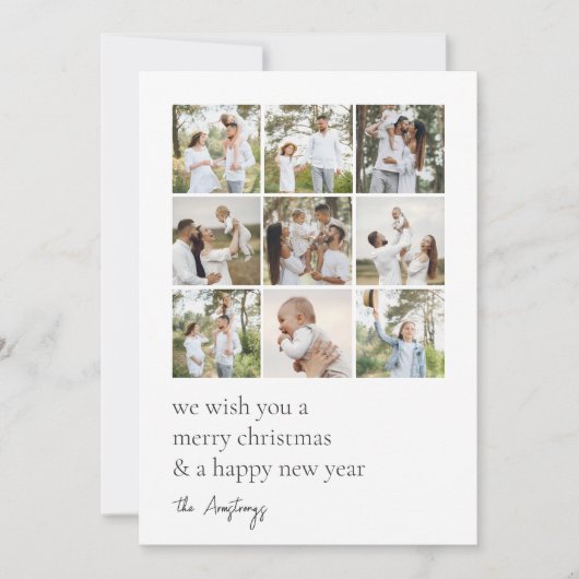 シンプルミニマル両面フォトコラージュ シーズンカード (正面)