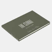 シンプルミニマル主義オリーブグリモダンン結婚ズ ゲストブック (コーナー)