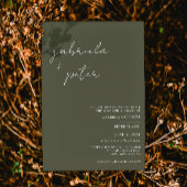 シンプルミニマル主義オリーブグリモダンン結婚ズ 招待状