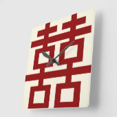 シンプルミニマル二中国の重幸結婚せ スクエア壁時計 (傾斜)