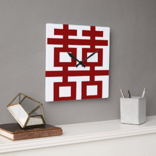 シンプルミニマル二中国の重幸結婚せ スクエア壁時計