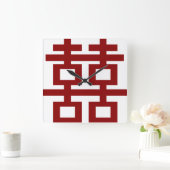 シンプルミニマル二中国の重幸結婚せ スクエア壁時計 (ホーム)