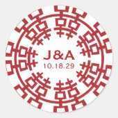 シンプルミニマル二中国の重幸結婚せ ラウンドシール (正面)