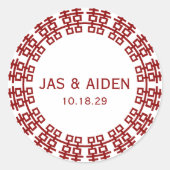 シンプルミニマル二中国の重幸結婚せ ラウンドシール (正面)