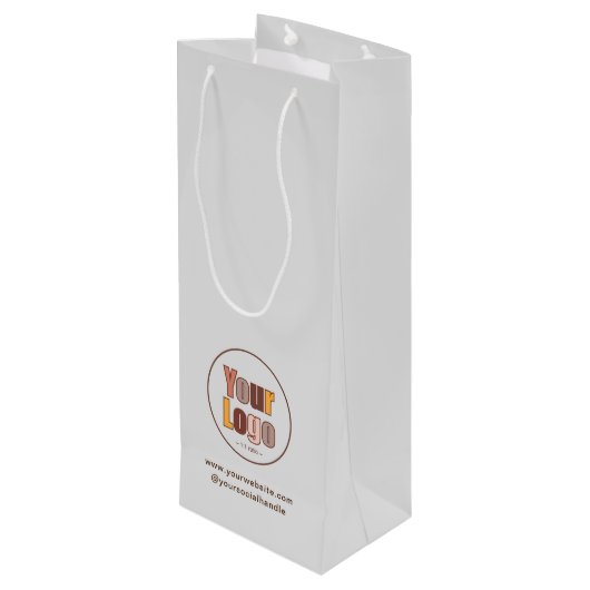シンプルミニマル企業のロゴカスタム ワインギフトバッグ (裏面アングル)