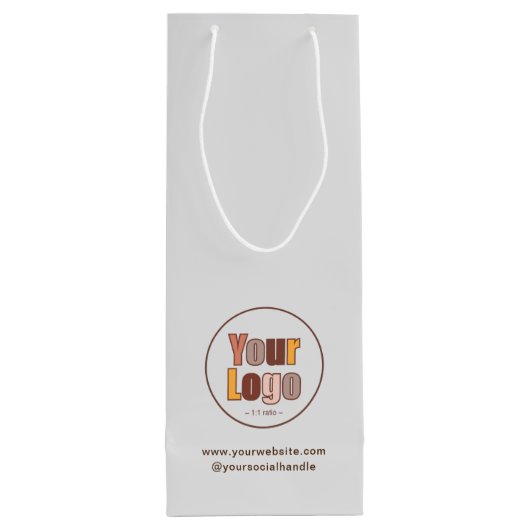 シンプルミニマル企業のロゴカスタム ワインギフトバッグ (裏面)