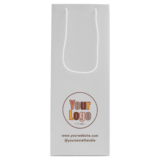 シンプルミニマル企業のロゴカスタム ワインギフトバッグ (正面)