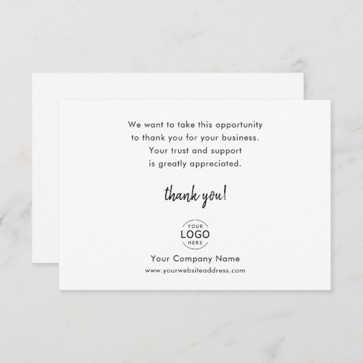 シンプルミニマル会社ロゴビジネス ノートカード (正面/裏面)