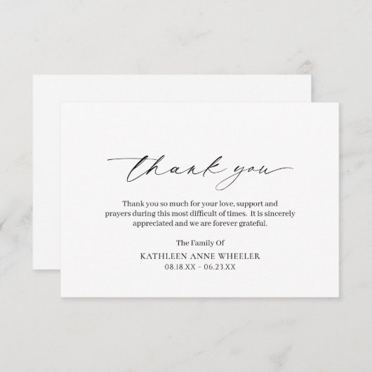 シンプルミニマル伝統的クラシック サンキューカード (正面/裏面)