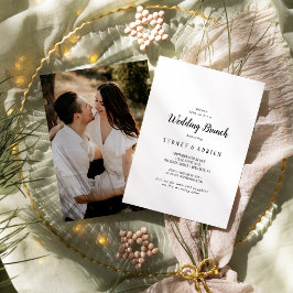 シンプルミニマル写真のブ結婚ランチ 招待状