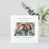 シンプルミニマル写真の保存日 招待状 (スタンド正面)