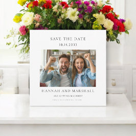 シンプルミニマル写真の保存日 招待状