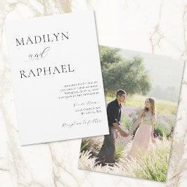 シンプルミニマル写真の追結婚加 招待状