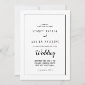 シンプルミニマル写真インフォーマル結婚フレーム 招待状 (正面)