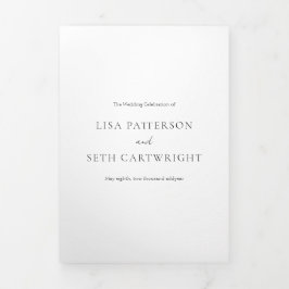 シンプルミニマル写真クラシックエレガントウェディング 三つ折り招待状