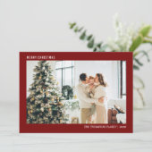 シンプルミニマル写真クリスマスレッドホリデーカード シーズンカード (スタンド正面)