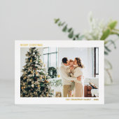シンプルミニマル写真クリスマス金ゴールド 箔シーズンカード (立ち正面)