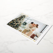 シンプルミニマル写真クリスマス金ゴールド 箔シーズンカード (回転した状態)