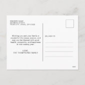 シンプルミニマル写真クリスマス シーズンポストカード (裏面)