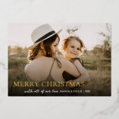 シンプルミニマル写真クリスマス 箔シーズンカード (正面)