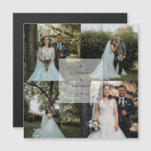 シンプルミニマル写真コラージュ結婚の感謝 (正面/裏面)