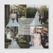 シンプルミニマル写真コラージュ結婚の感謝 (正面)