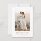 シンプルミニマル写真フローラ結婚の皆様 サンキューカード (正面)