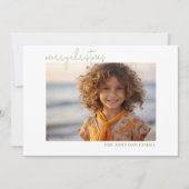 シンプルミニマル写真メリークリスマススクリプト シーズンカード (正面)