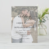 シンプルミニマル写真モダン結婚書 招待状 (スタンド正面)