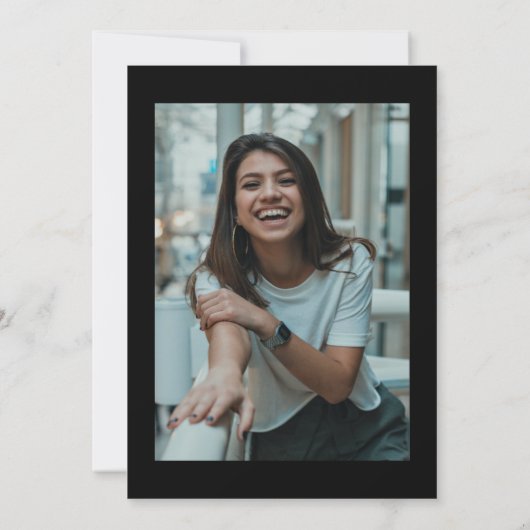 シンプルミニマル写真任意の年誕生日 招待状 (裏面)