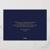 シンプルミニマル写真卒業ありがとう 箔招待状 (裏面)