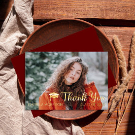 シンプルミニマル写真卒業ありがとう 箔招待状