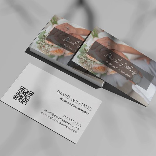 シンプルミニマル写真撮影者QRコード 名刺