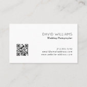 シンプルミニマル写真撮影者QRコード 名刺 (裏面)